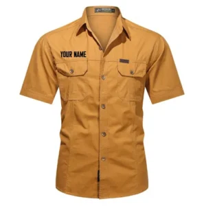 Custom Name Short Sleeved Shirt - Turmeric