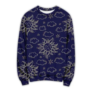 Moon Pattern Sweatshirt – Casual All-Season Style