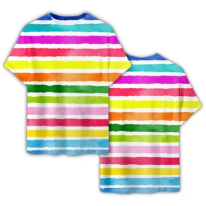 Multicolor Striped T-Shirt - Trendy Streetwear Style
