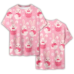 Cute Pink Bunny Graphic Tee - Fun & Casual Style