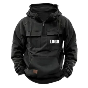 Tactical Quarter Zip Hoodie Custom Name CLE11082925347 - Black