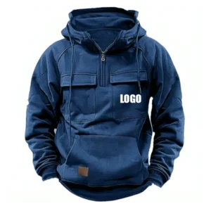 Tactical Quarter Zip Hoodie Custom Name CLE11082925348 - Dark Blue