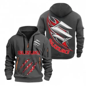 Automobile Fans Gift Hoodie Half Zipper, Hoodie Exclusive Logo CAR500090525117-Gray