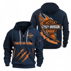 Automobile Fans Gift Hoodie Half Zipper, Hoodie Exclusive Logo CAR500090525122-Navy Blue