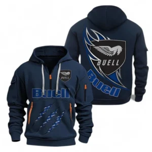 Automobile Fans Gift Hoodie Half Zipper, Hoodie Exclusive Logo CAR500090525129-Navy Blue