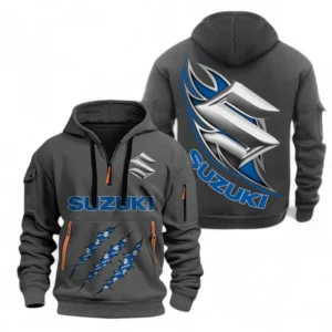Automobile Fans Gift Hoodie Half Zipper, Hoodie Exclusive Logo CAR500090525134-Gray