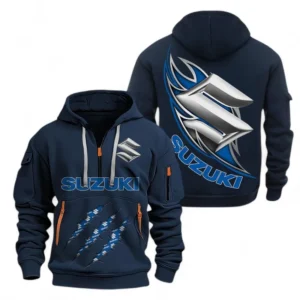 Automobile Fans Gift Hoodie Half Zipper, Hoodie Exclusive Logo CAR500090525134-Navy Blue