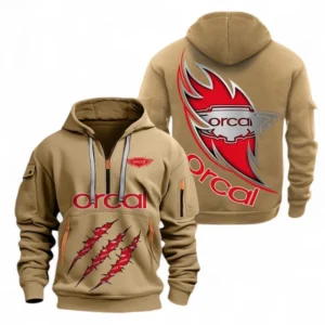 Automobile Fans Gift Hoodie Half Zipper, Hoodie Exclusive Logo CAR500090525140-Khaki