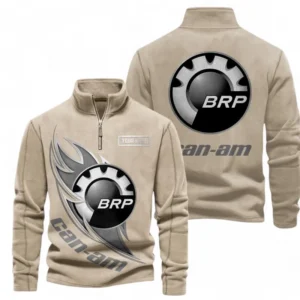 Automobile Fans Gift Half Zip Stand Up Collar Hoodie, Sweatshirt Exclusive Logo CAR501090625226-Light Khaki
