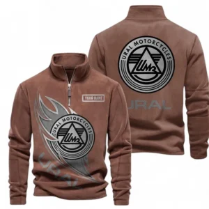 Automobile Fans Gift Half Zip Stand Up Collar Hoodie, Sweatshirt Exclusive Logo CAR501090625245-Brown