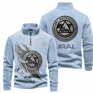 Automobile Fans Gift Half Zip Stand Up Collar Hoodie, Sweatshirt Exclusive Logo CAR501090625245-Light Blue
