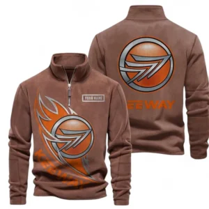 Automobile Fans Gift Half Zip Stand Up Collar Hoodie, Sweatshirt Exclusive Logo CAR501090625246-Brown