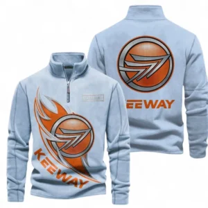 Automobile Fans Gift Half Zip Stand Up Collar Hoodie, Sweatshirt Exclusive Logo CAR501090625246-Light Blue