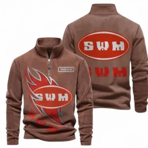 Automobile Fans Gift Half Zip Stand Up Collar Hoodie, Sweatshirt Exclusive Logo CAR501090625254-Brown