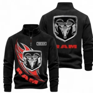 Ram truck Fans Gift Half Zip Stand Up Collar Hoodie, Sweatshirt Exclusive Logo CAR502090625334-Black