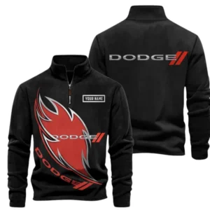 Dodge Fans Gift Half Zip Stand Up Collar Hoodie, Sweatshirt Exclusive Logo CAR502090625336-Black