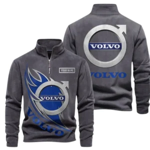 Volvo Fans Gift Half Zip Stand Up Collar Hoodie, Sweatshirt Exclusive Logo CAR502090625339-Dark Gray
