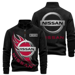 Nissan Fans Gift Half Zip Stand Up Collar Hoodie, Sweatshirt Exclusive Logo CAR502090625340-Black