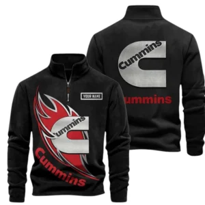 Cummins Fans Gift Half Zip Stand Up Collar Hoodie, Sweatshirt Exclusive Logo CAR502090625345-Black