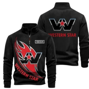 Western Star Fans Gift Half Zip Stand Up Collar Hoodie, Sweatshirt Exclusive Logo CAR502090625346-Black