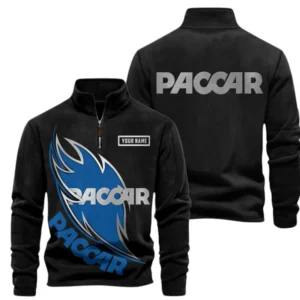 Paccar Fans Gift Half Zip Stand Up Collar Hoodie, Sweatshirt Exclusive Logo CAR502090625348-Black