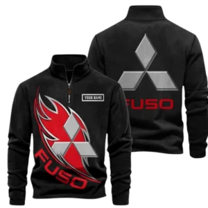 Mitsubishi Fuso Fans Gift Half Zip Stand Up Collar Hoodie, Sweatshirt Exclusive Logo CAR502090625350-Black