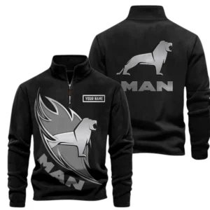 MAN Fans Gift Half Zip Stand Up Collar Hoodie, Sweatshirt Exclusive Logo CAR502090625351-Black
