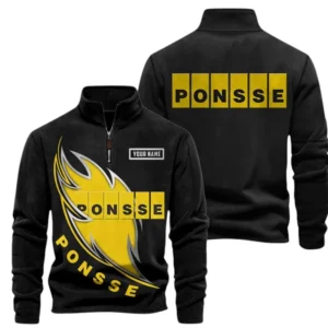 Ponsse Fans Gift Half Zip Stand Up Collar Hoodie, Sweatshirt Exclusive Logo CAR502090625352-Black