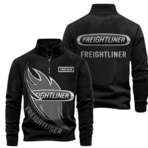 Freightliner Fans Gift Half Zip Stand Up Collar Hoodie, Sweatshirt Exclusive Logo CAR502090625355-Black