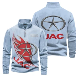 JAC Fans Gift Half Zip Stand Up Collar Hoodie, Sweatshirt Exclusive Logo CAR502090625361-Light Blue