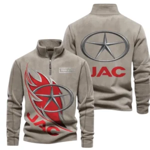 JAC Fans Gift Half Zip Stand Up Collar Hoodie, Sweatshirt Exclusive Logo CAR502090625361-Olive Green