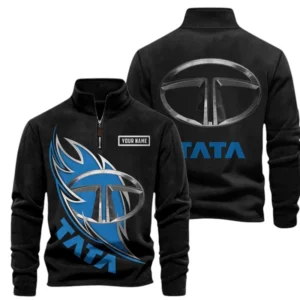 Tata Fans Gift Half Zip Stand Up Collar Hoodie, Sweatshirt Exclusive Logo CAR502090625364-Black