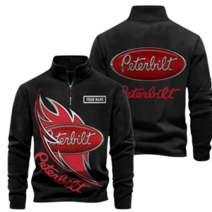 Peterbilt Fans Gift Half Zip Stand Up Collar Hoodie, Sweatshirt Exclusive Logo CAR502090625365-Black