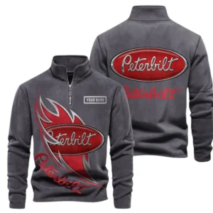 Peterbilt Fans Gift Half Zip Stand Up Collar Hoodie, Sweatshirt Exclusive Logo CAR502090625365-Dark Gray