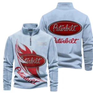 Peterbilt Fans Gift Half Zip Stand Up Collar Hoodie, Sweatshirt Exclusive Logo CAR502090625365-Light Blue