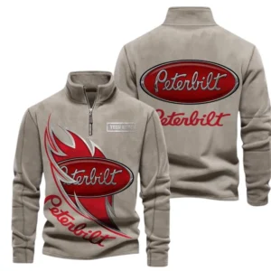 Peterbilt Fans Gift Half Zip Stand Up Collar Hoodie, Sweatshirt Exclusive Logo CAR502090625365-Olive Green