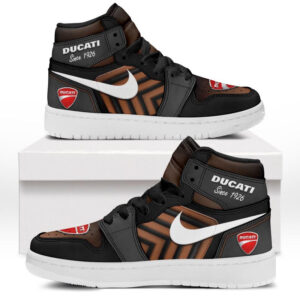 Automobile Fans Gift Air Jordan 1 High, All Over Print Sneakers CAR503090625528-Brown
