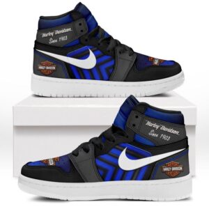 Automobile Fans Gift Air Jordan 1 High, All Over Print Sneakers CAR503090625532-Blue
