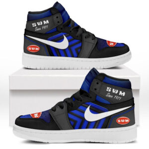 Automobile Fans Gift Air Jordan 1 High, All Over Print Sneakers CAR503090625551-Blue