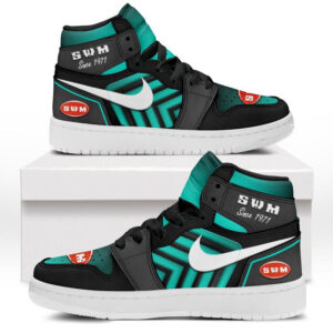 Automobile Fans Gift Air Jordan 1 High, All Over Print Sneakers CAR503090625551-Cyan