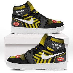 Automobile Fans Gift Air Jordan 1 High, All Over Print Sneakers CAR503090625551-Yellow