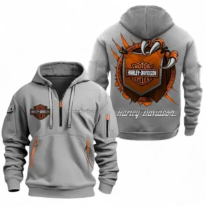 Automobile Fans Gift Hoodie Half Zipper, Hoodie Exclusive Logo CAR504090825802-Grey