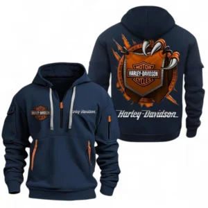 Automobile Fans Gift Hoodie Half Zipper, Hoodie Exclusive Logo CAR504090825802-Navy