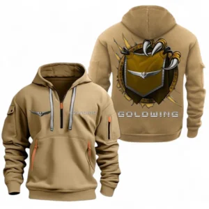 Automobile Fans Gift Hoodie Half Zipper, Hoodie Exclusive Logo CAR504090825804-Khaki