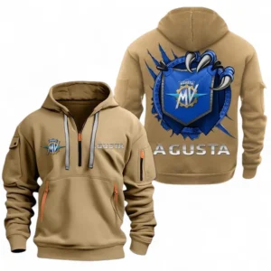 Automobile Fans Gift Hoodie Half Zipper, Hoodie Exclusive Logo CAR504090825812-Khaki