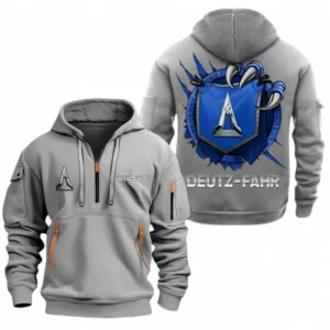 Automobile Fans Gift Hoodie Half Zipper, Hoodie Exclusive Logo CAR504090825908-Grey