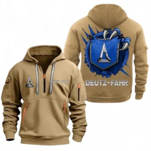 Automobile Fans Gift Hoodie Half Zipper, Hoodie Exclusive Logo CAR504090825908-Khaki