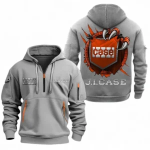 Automobile Fans Gift Hoodie Half Zipper, Hoodie Exclusive Logo CAR504090825913-Grey