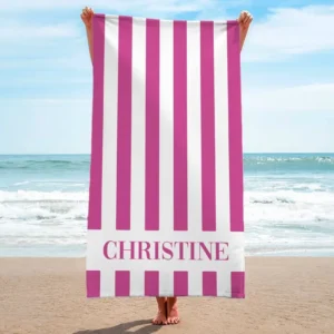 Pink Striped Beach Towel CLE30090325671