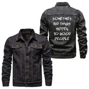 Sometimes Bad Things Happen To Good People Denim Jacket CLE01090425223 - Black